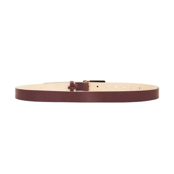 Heaven Mayhem Plate Belt in Gold & Burgundy Small Womens Leather Buckle